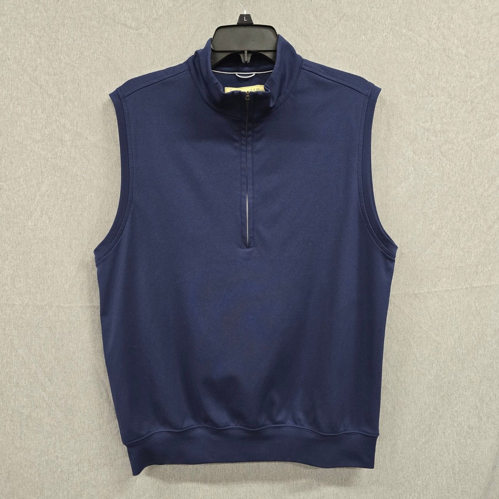 Donald Ross Sportswear Mens Navy Blue‎ Quarter Zip Golf Performance Vest Size M